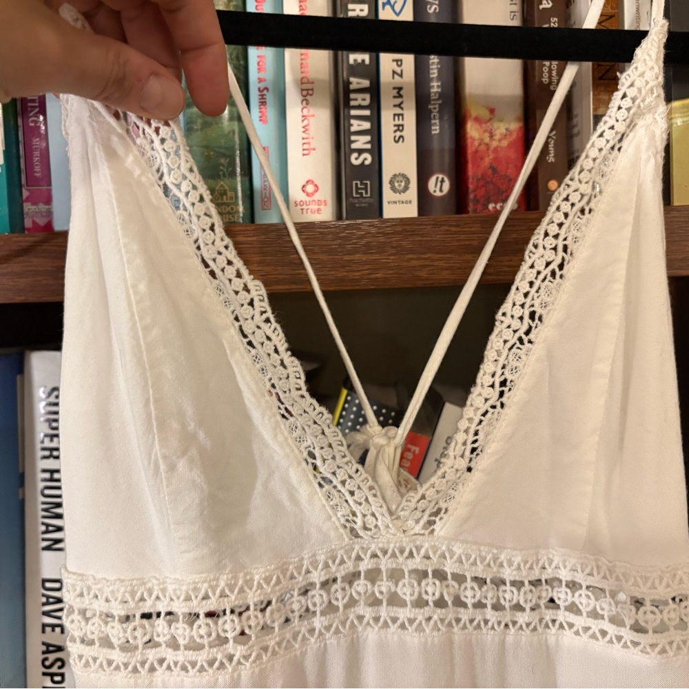 Forever 21 White Lace Detail Boho Maxi Dress - Picture 2 of 13